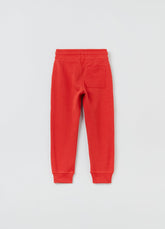 Ovs Boys Solid Colour Plush Joggers With Drawstring